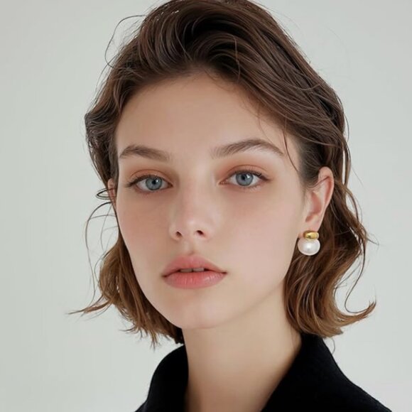 18K Gold Plated Pearl Drop Earrings - Picture 6 of 6